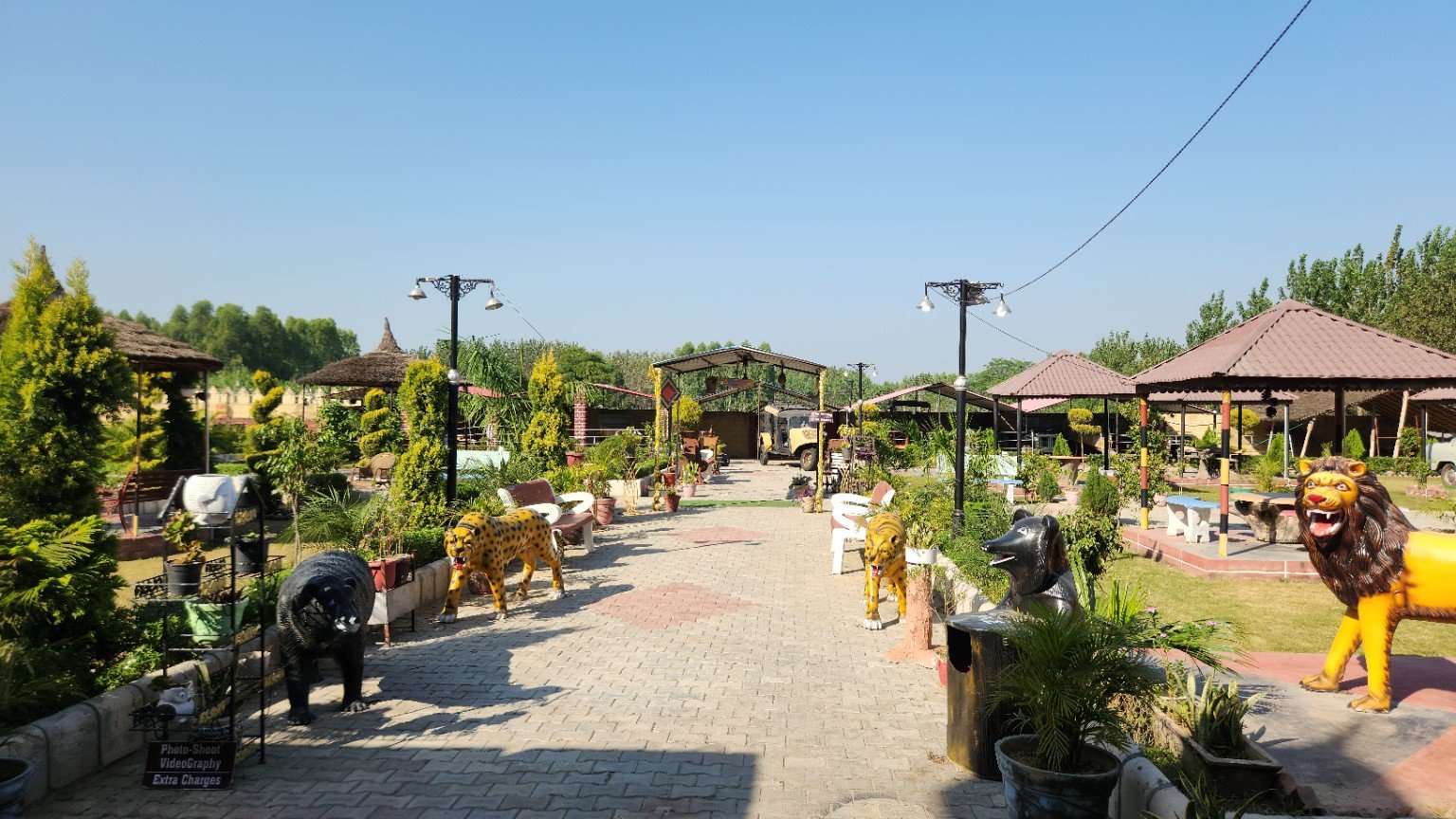 Garden paths and sheltered seating.